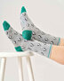 Thought bamboe damessokken pinguïns - grey marl
