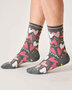Thought bamboe damessokken hartjes - dark grey marl