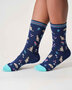 Dames sokken bio-katoen katten - midnight blue