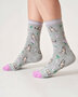 Dames sokken bio-katoen katten - grey marl