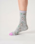Dames sokken bio-katoen katten - grey marl