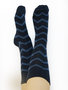 Bio katoenen blauwe sokken met print 