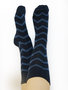 Albero Natur biologisch katoen zigzagprint - blauw 39-42